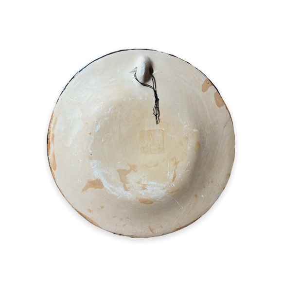 Mexican Terracotta Clay Pottery Kokopelli Hand Painted Folk Art Wall Plate 12” - Picture 2 of 10